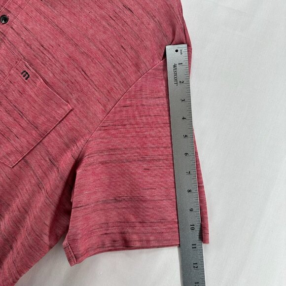 Travis Mathew Shirt Mens XXL Tender Hooligan Golf Polo Spacedye Interlock Red - Picture 8 of 9